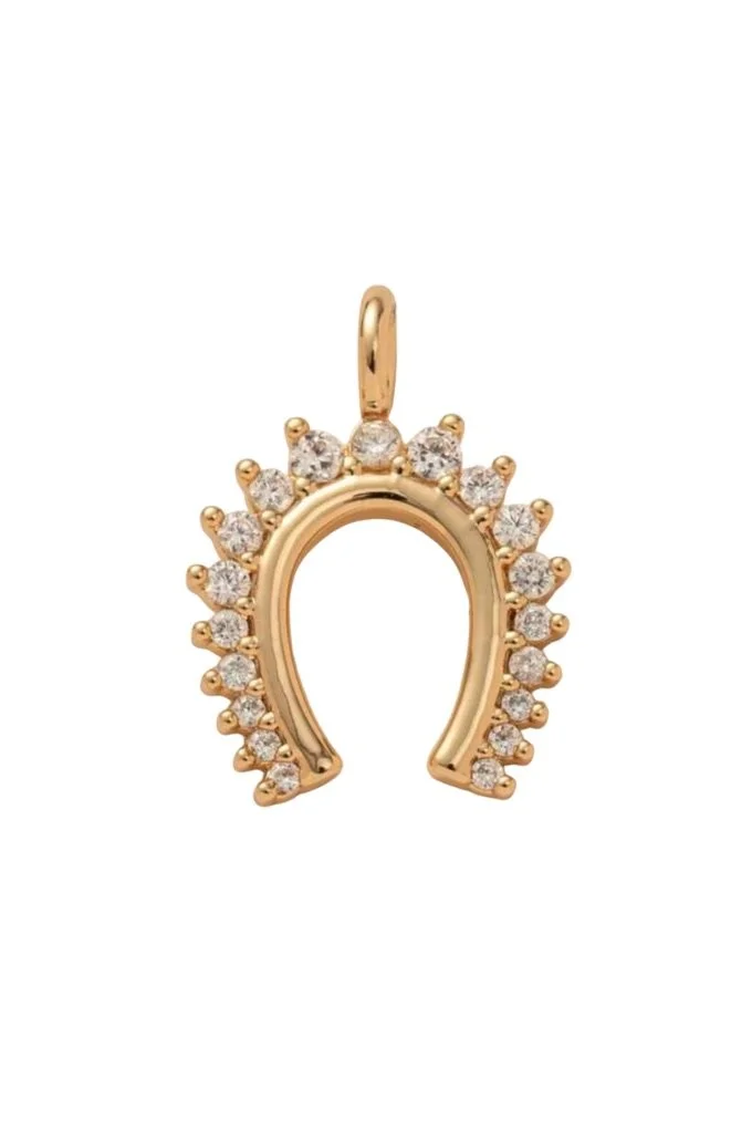 Gold Rhinestone Spike Horseshoe