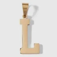 Gold letter initial charm for personalized jewelry — minimal modern charm accessory - L