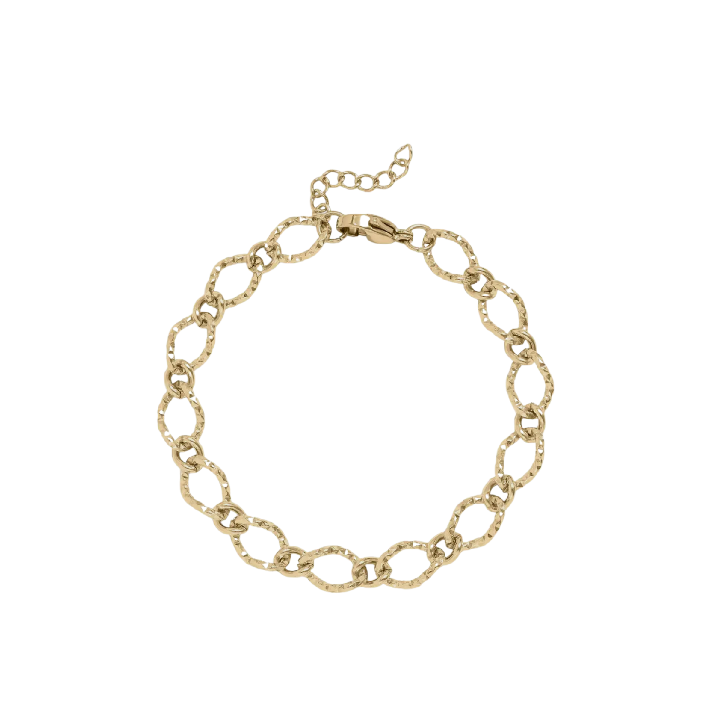 Hammered Oval Gold Bracelet