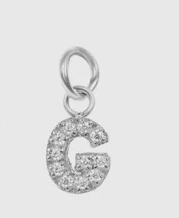 Crystal rhinestone initial charm for elevated sparkle. - G