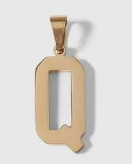 Gold letter initial charm for personalized jewelry — minimal modern charm accessory - Q