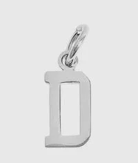 Silver letter initial charm for bracelets, necklaces, and keychains — minimal luxury jewelry accessory - D