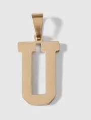 Gold letter initial charm for personalized jewelry — minimal modern charm accessory - U