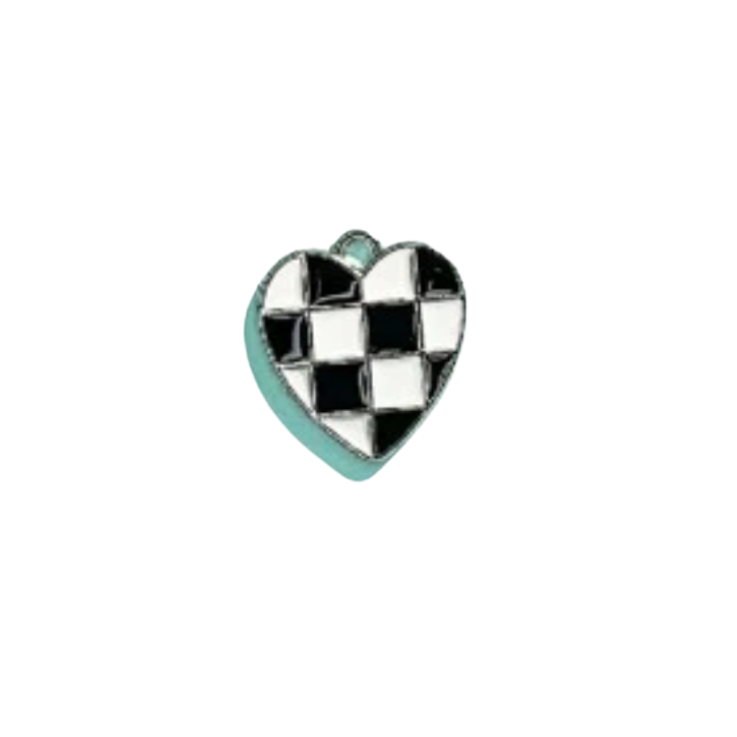 Silver checkered heart