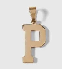 Gold letter initial charm for personalized jewelry — minimal modern charm accessory - P