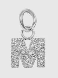 Crystal rhinestone initial charm for elevated sparkle. - M