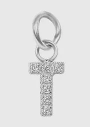 Crystal rhinestone initial charm for elevated sparkle. - T