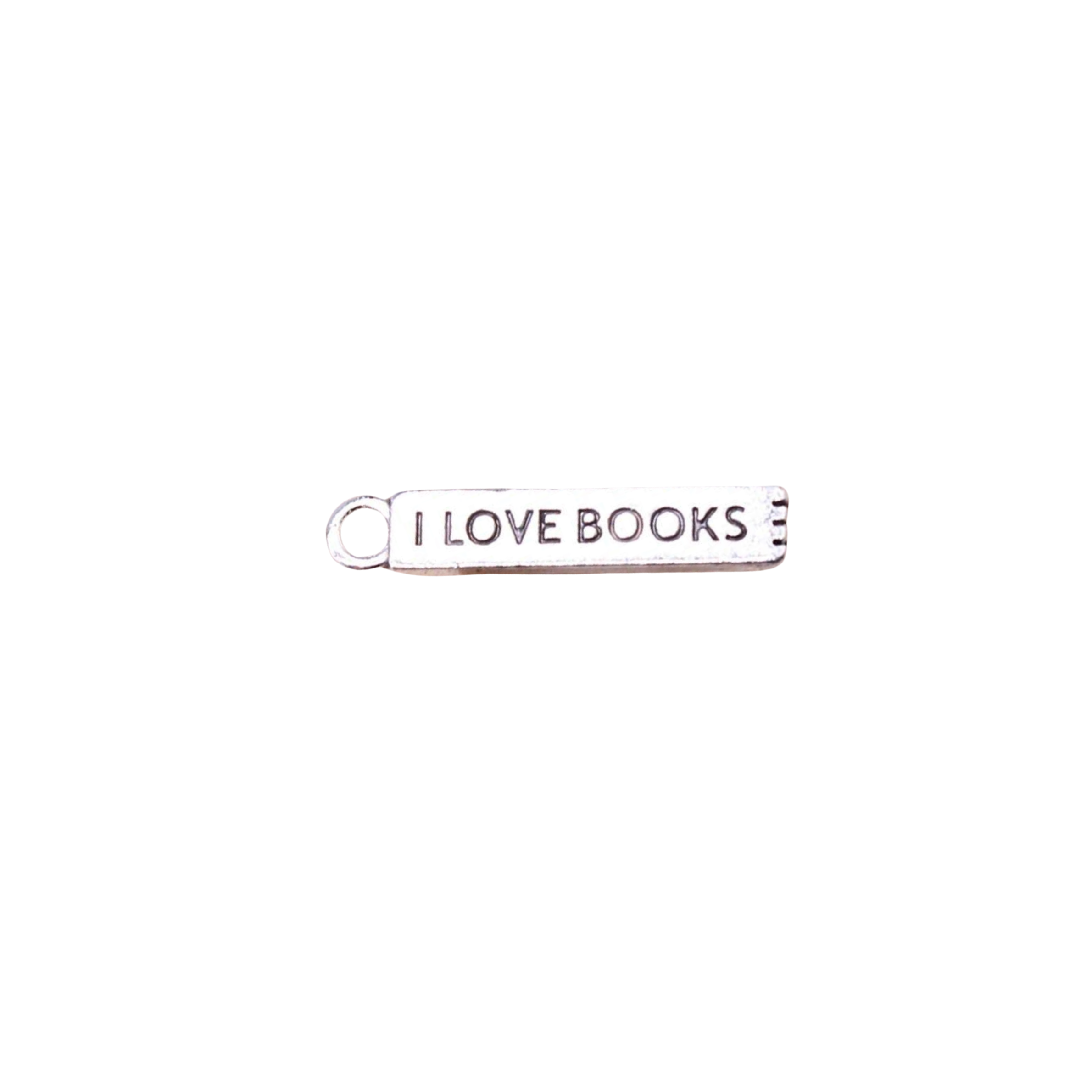 Silver I Love Books Charm