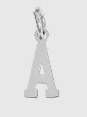Silver letter initial charm for bracelets, necklaces, and keychains — minimal luxury jewelry accessory - A