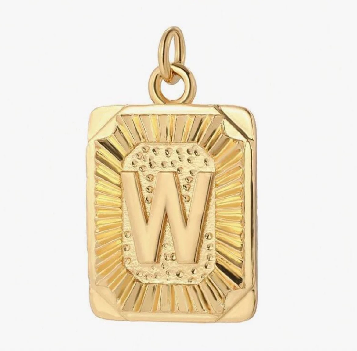 Gold Initial Charm – Personalized Letter Pendant - W