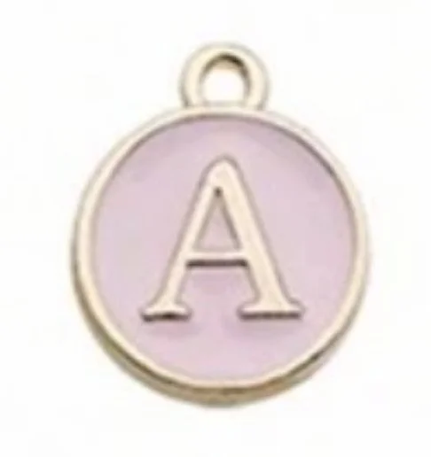 Pink Circle Letter Charm