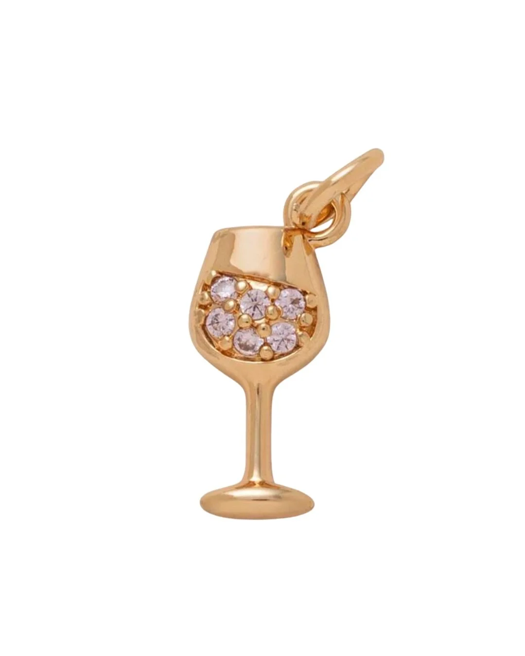 Gold Rhinestone Wineglass