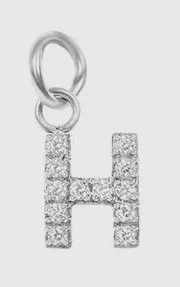 Crystal rhinestone initial charm for elevated sparkle. - H