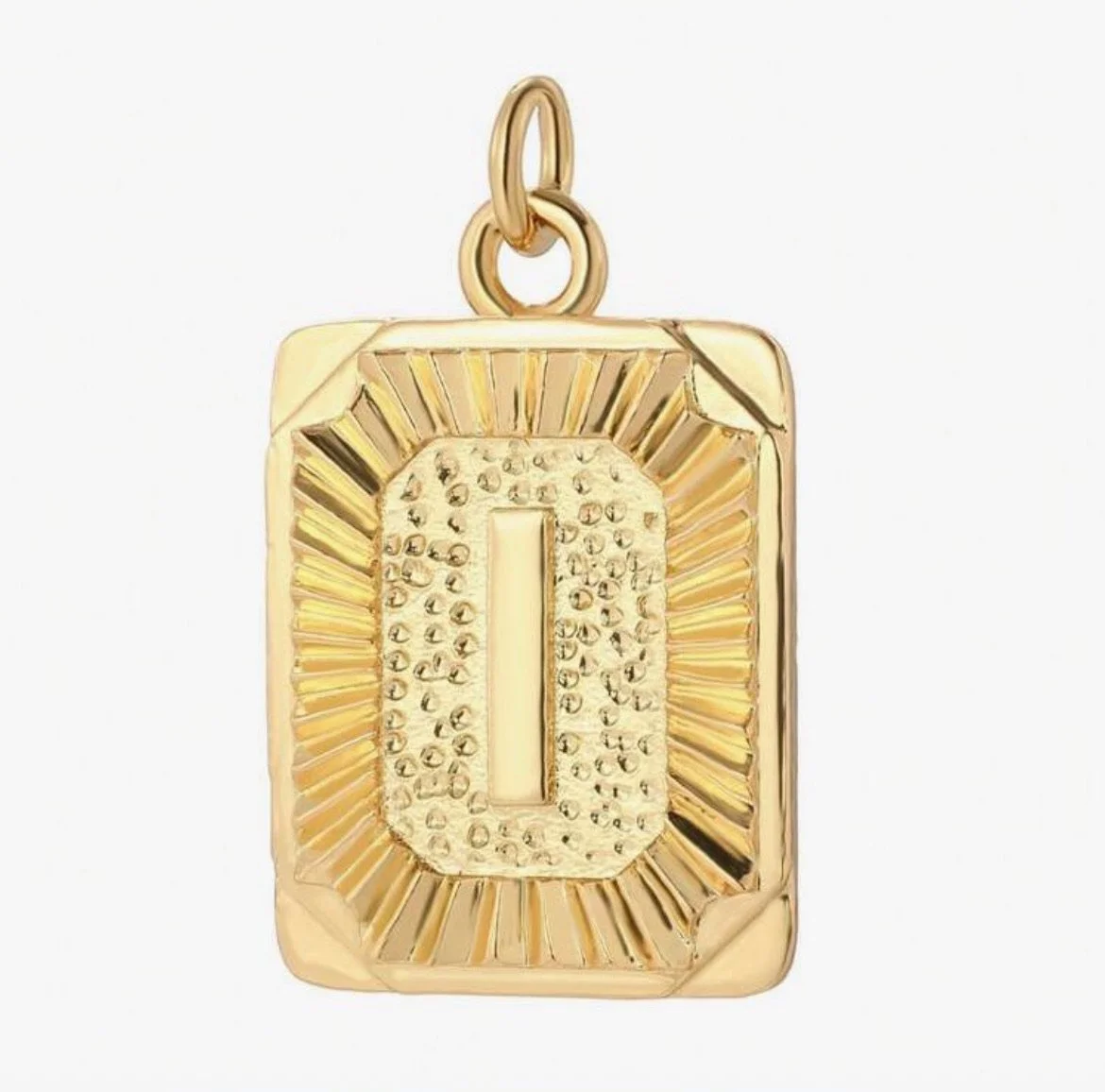 Gold Initial Charm – Personalized Letter Pendant - I