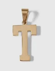 Gold letter initial charm for personalized jewelry — minimal modern charm accessory - T