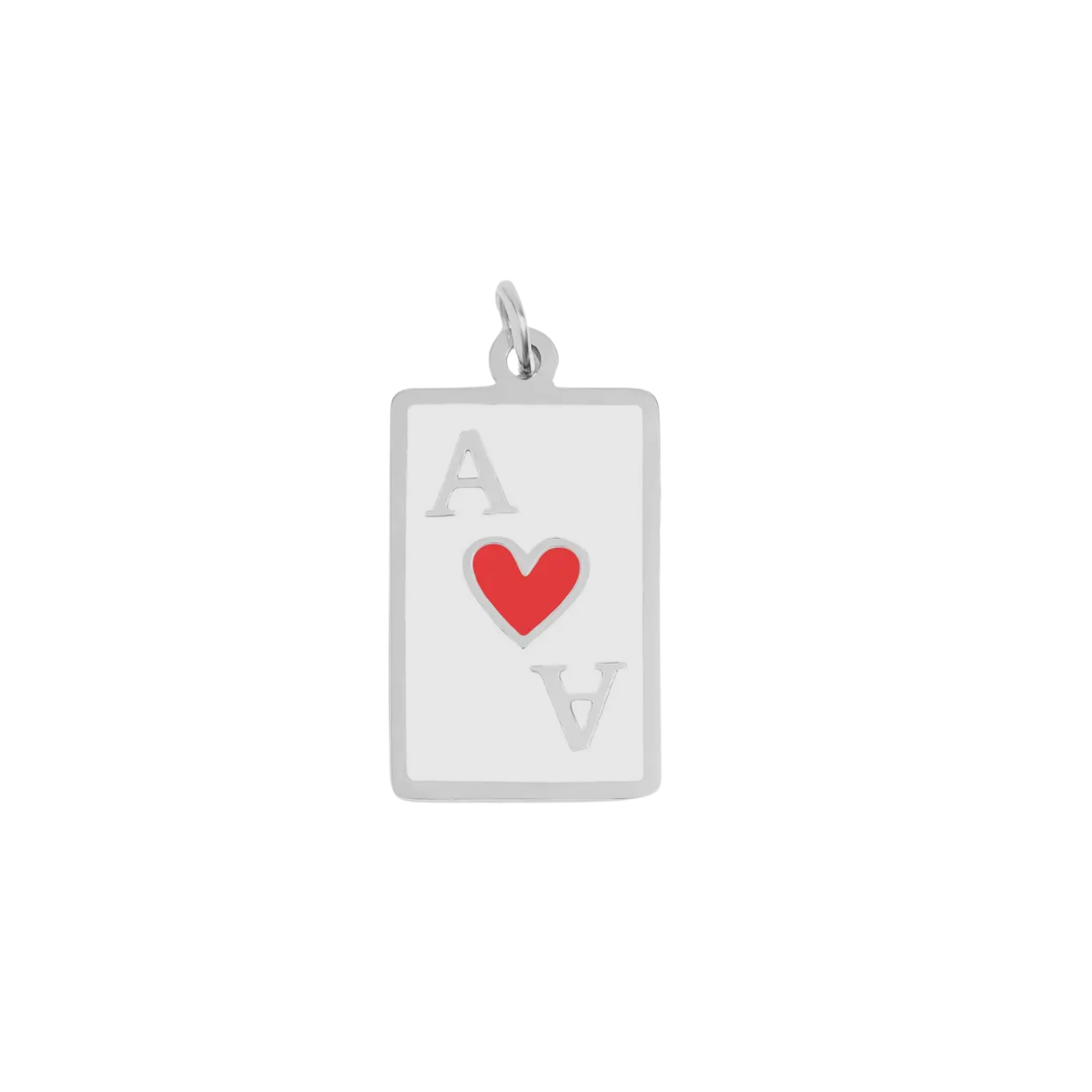 Silver playing card charm