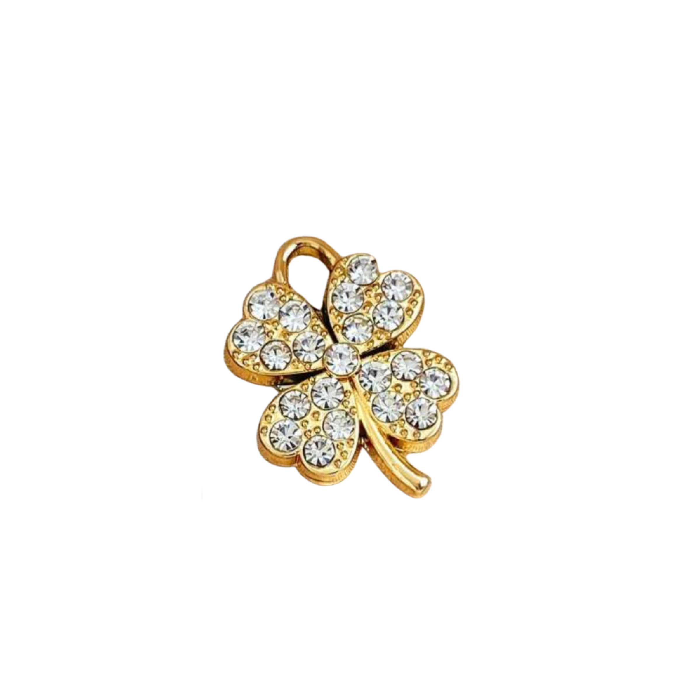 Rhinestone Clover Charm