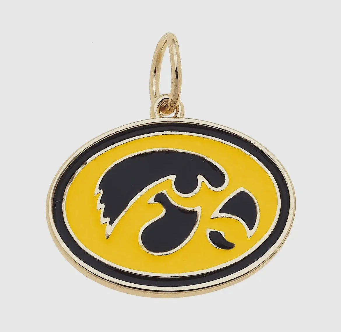 Yellow and Black Hawkeye Charm