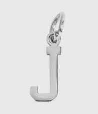 Silver letter initial charm for bracelets, necklaces, and keychains — minimal luxury jewelry accessory - J