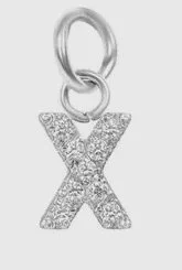 Crystal rhinestone initial charm for elevated sparkle. - X