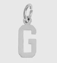 Silver letter initial charm for bracelets, necklaces, and keychains — minimal luxury jewelry accessory - G