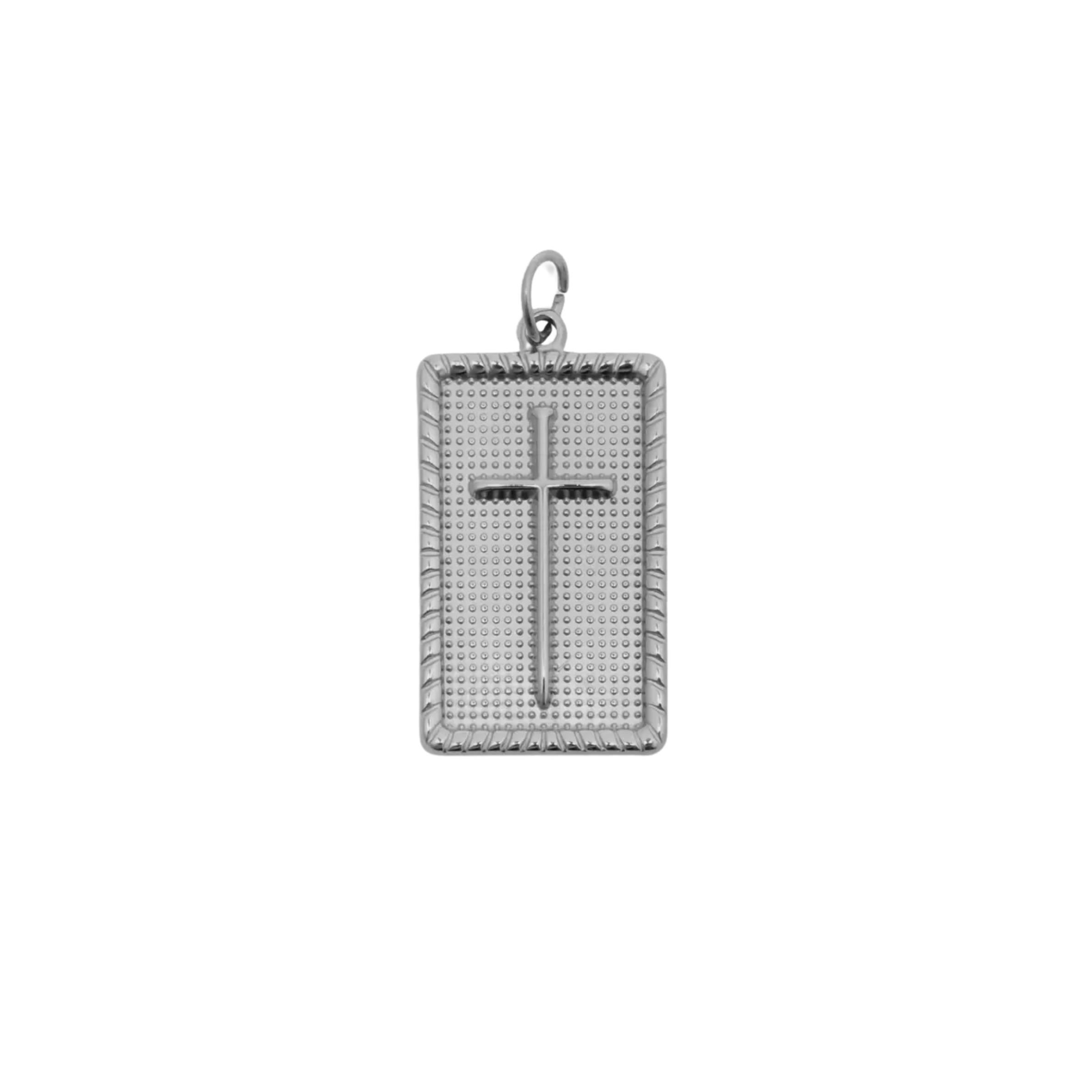 Rectangle Silver Cross Pendant