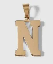 Gold letter initial charm for personalized jewelry — minimal modern charm accessory - N