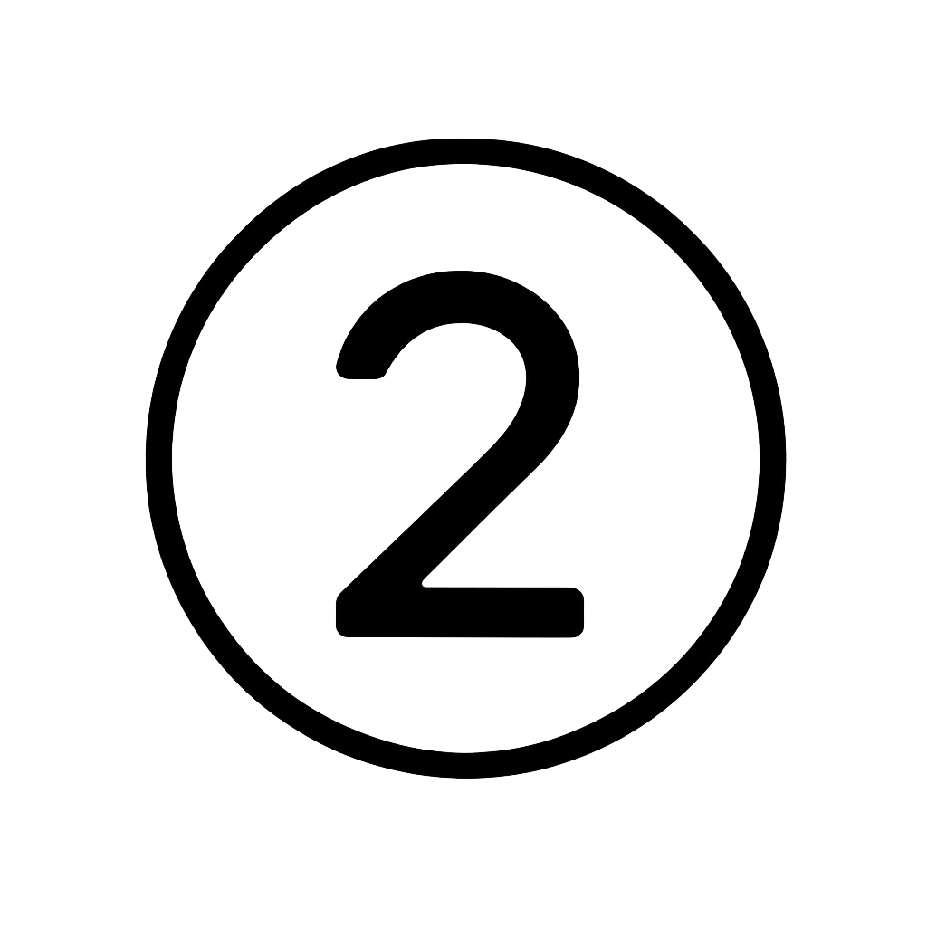 Number two enclosed in a circle.