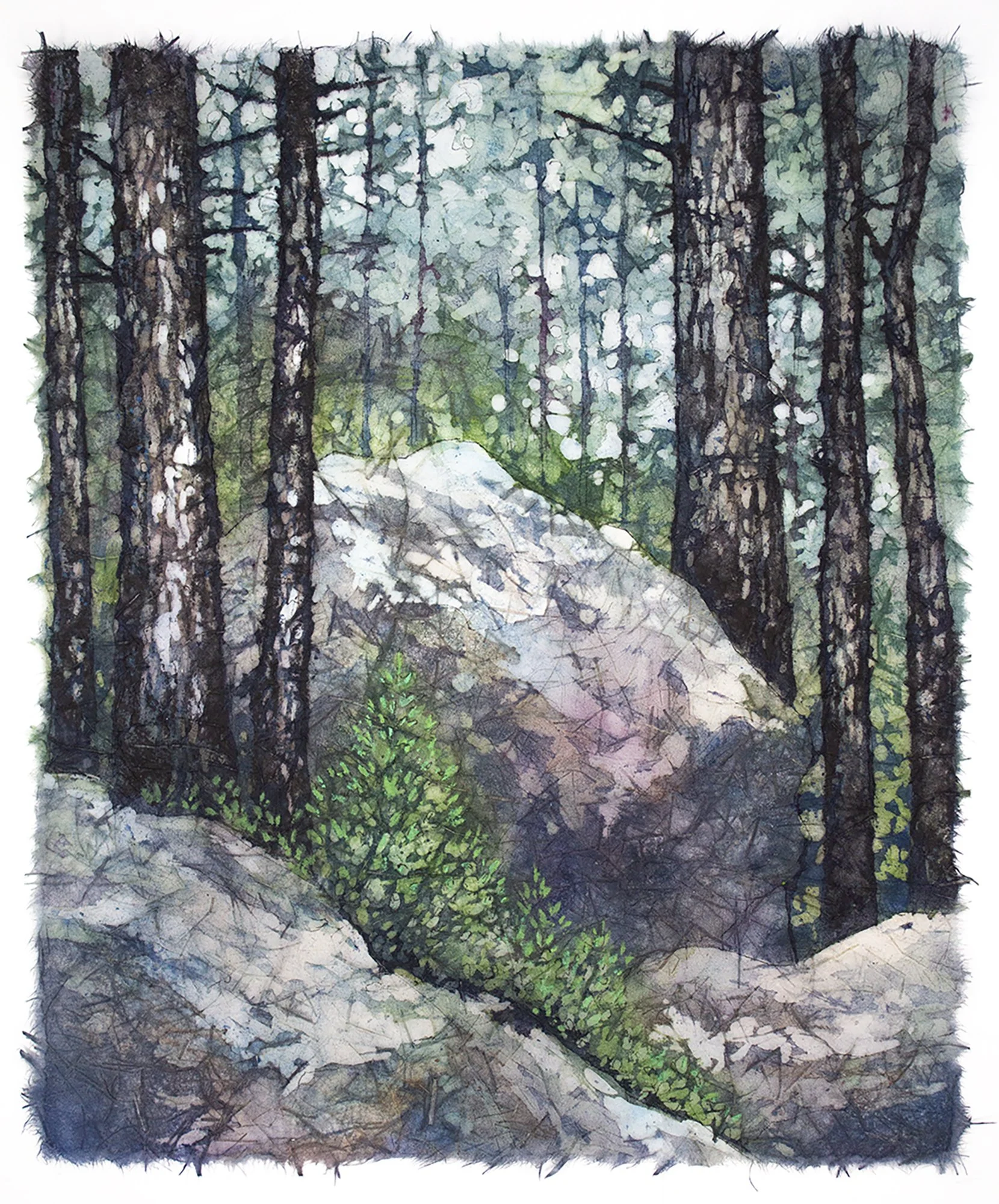 Glacier's Gift - watercolor batik 
