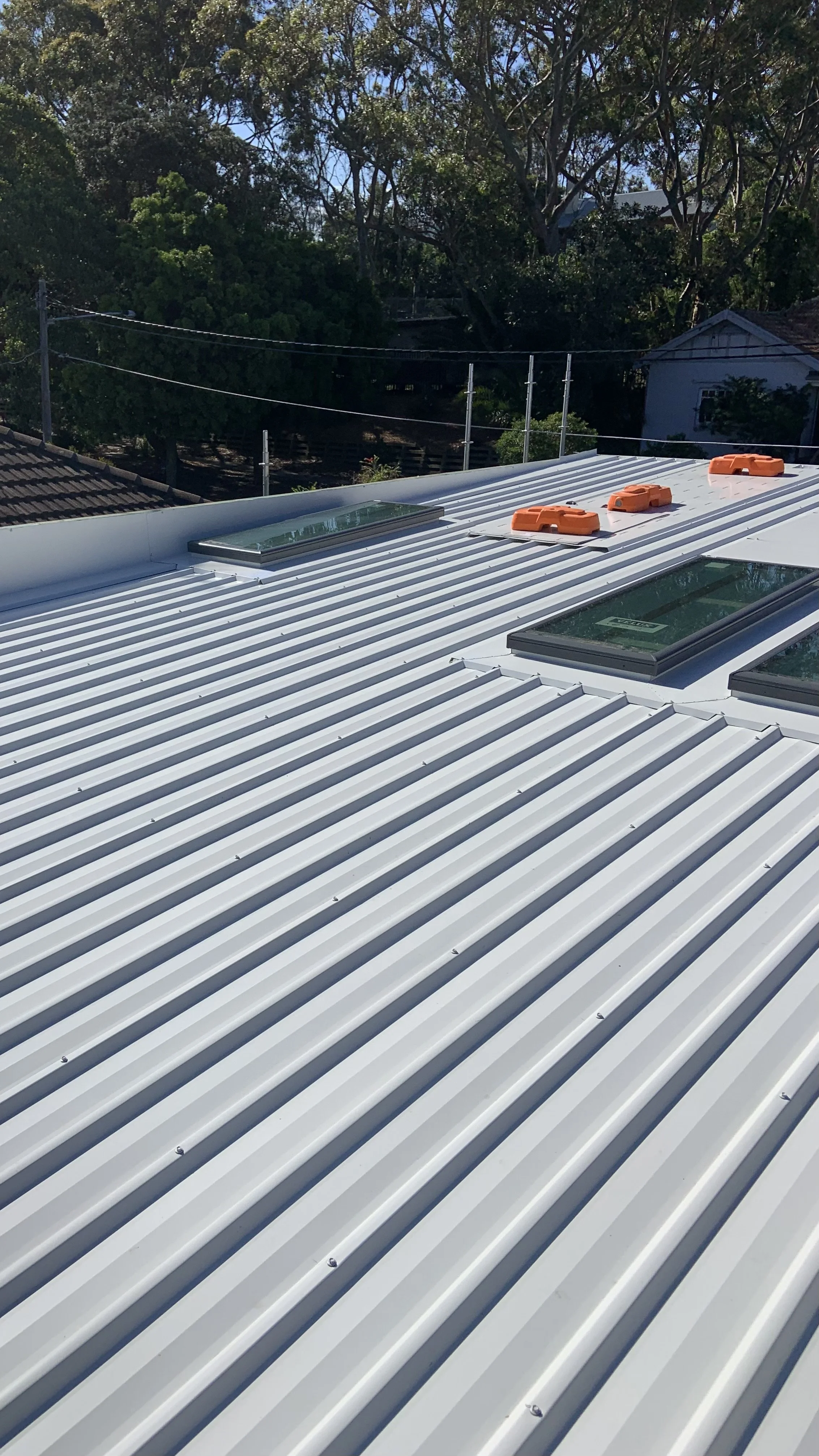 Colorbond Classic colour Surfmist metal roofing Sydney