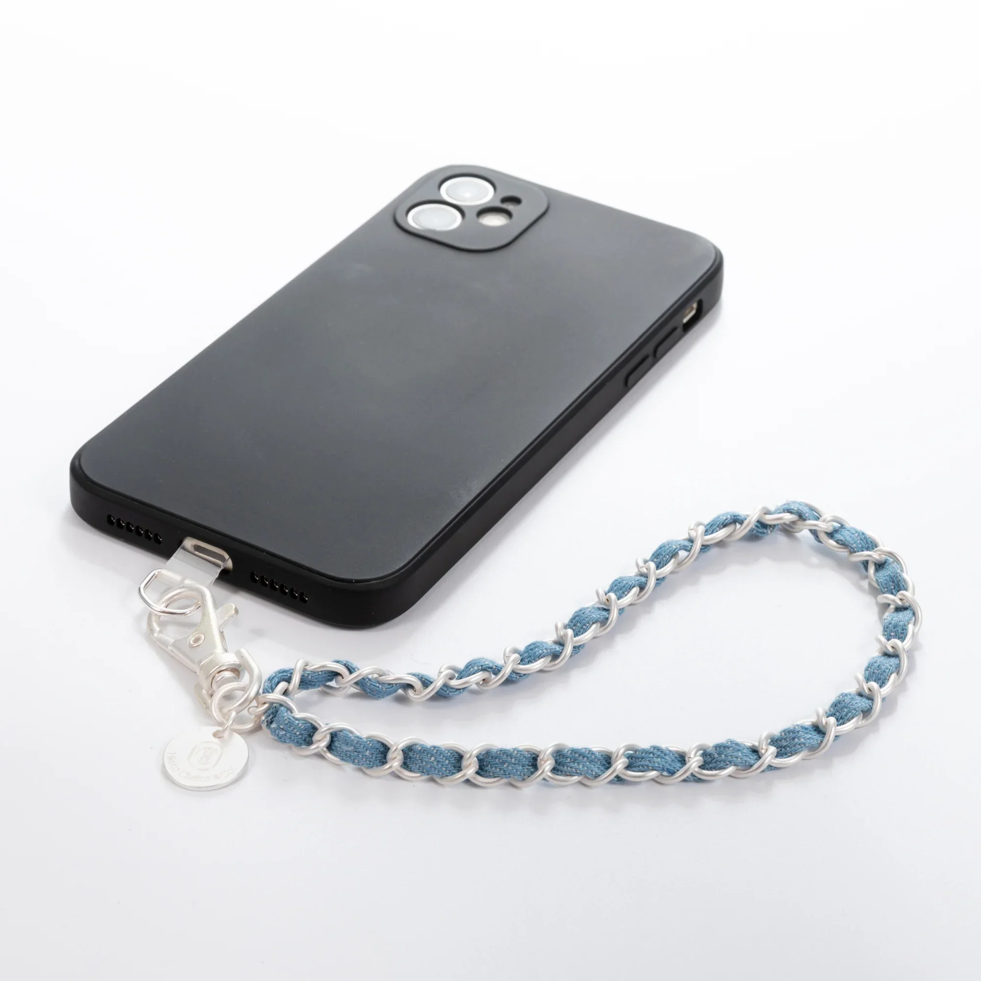 Denim Dream x Matte Silver Phone Wrislet