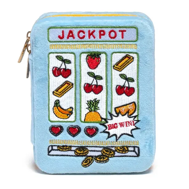 Velvet Jewelry Zip Case / Organizer - Slot Machine - Blue