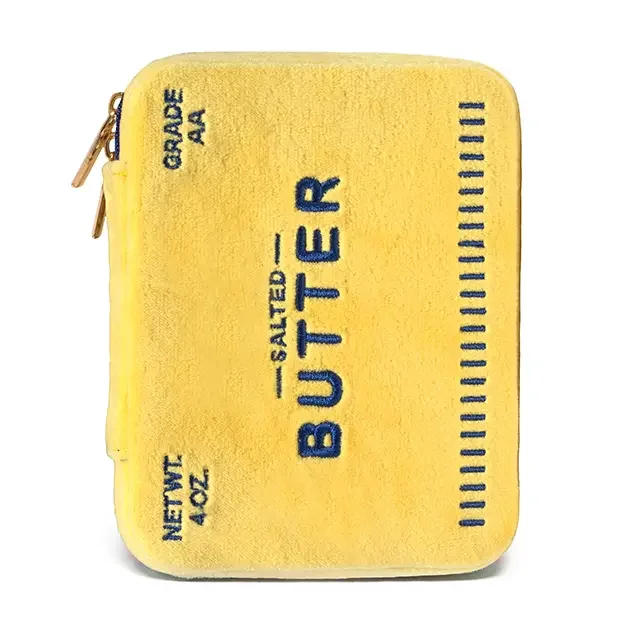 Velvet Jewelry Zip Case / Organizer - Butter Stick - Yellow