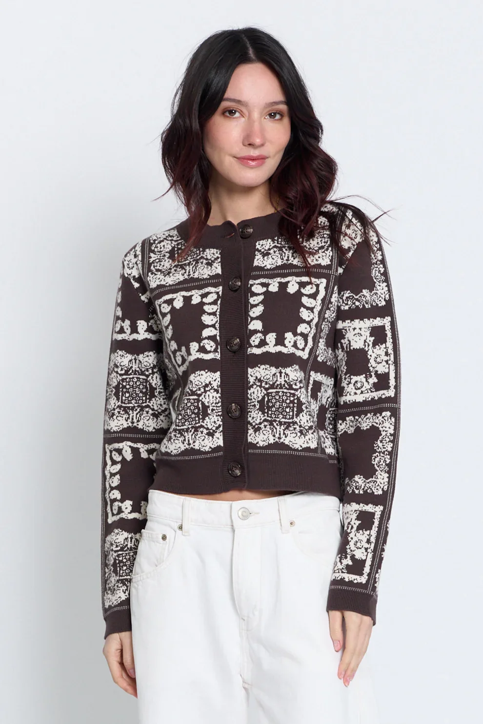 Wren Bandana Printed Crew Cardigan