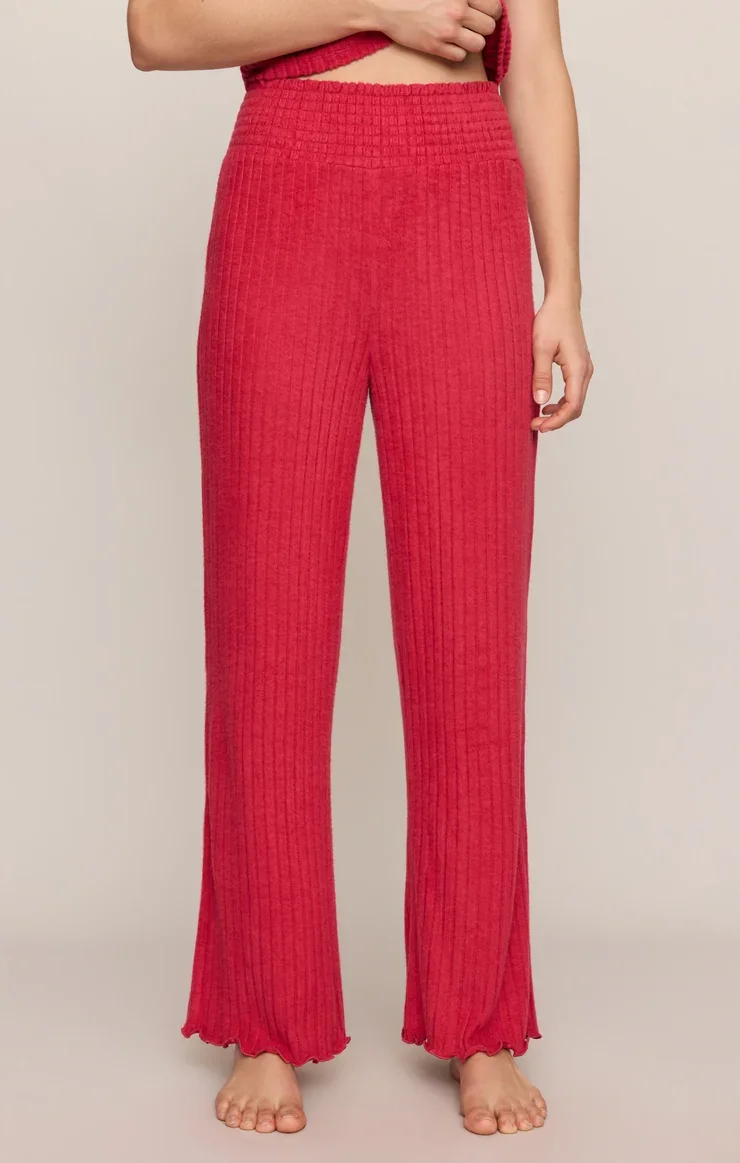Dawn Smocked Silky Rib Pant