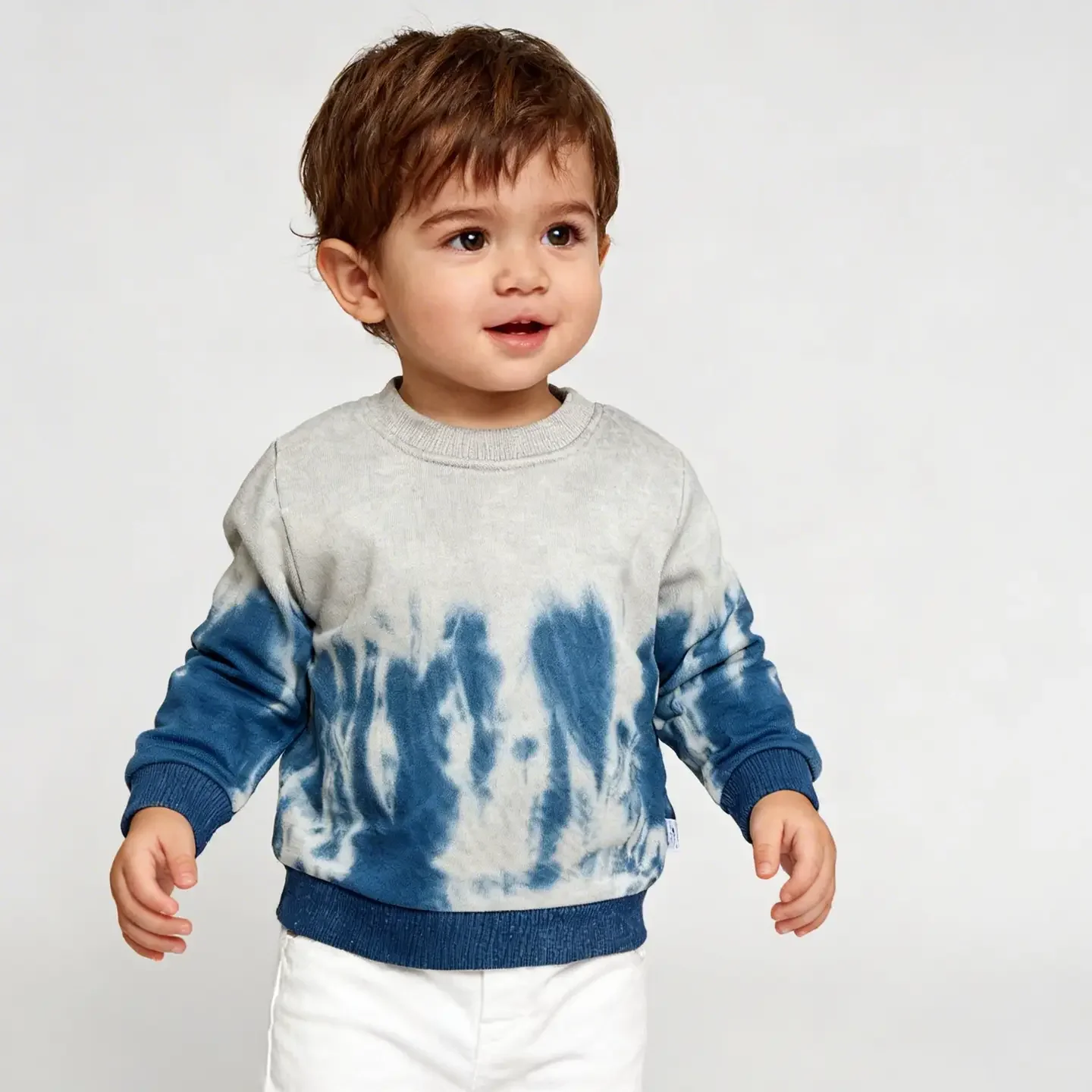 Kapital K Kids Gray & Blue Tie-Dye Fleece Sweatshirt