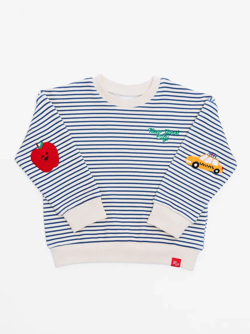 New York City Striped Patch Sweatshirt