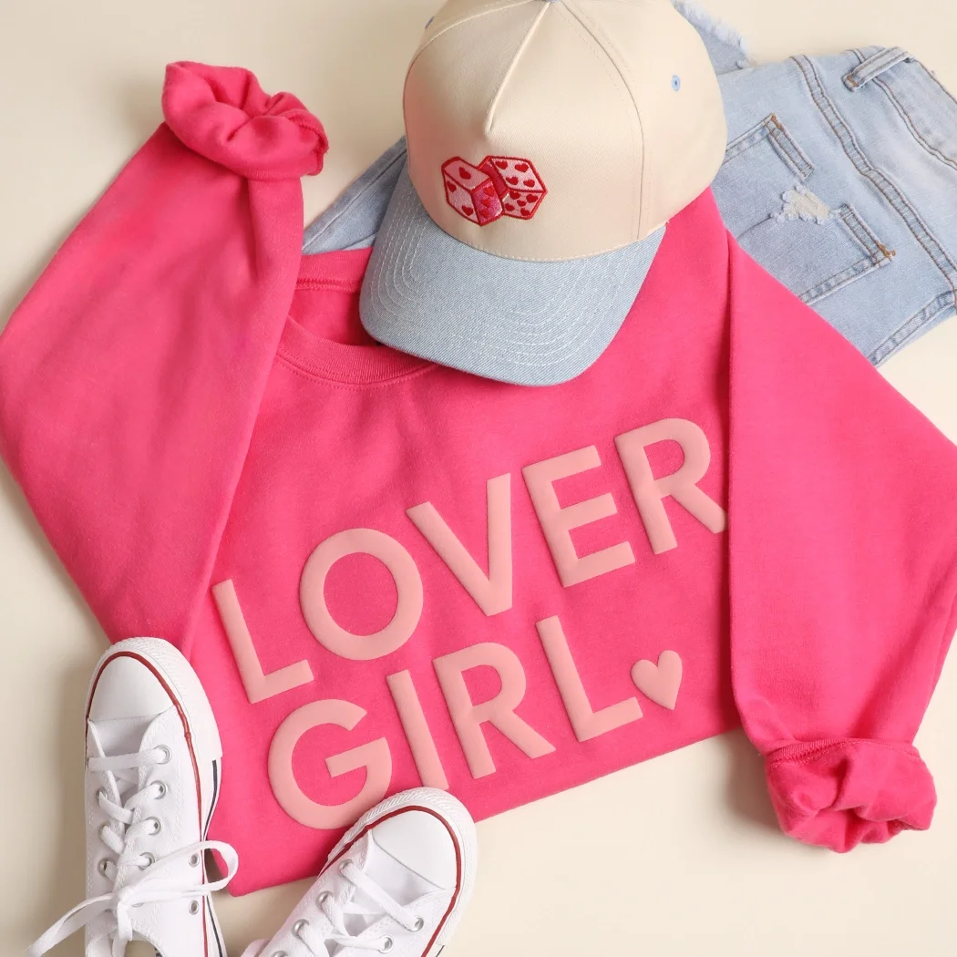 Lover Girl Puff Heavyweight Sweatshirt (Pink)