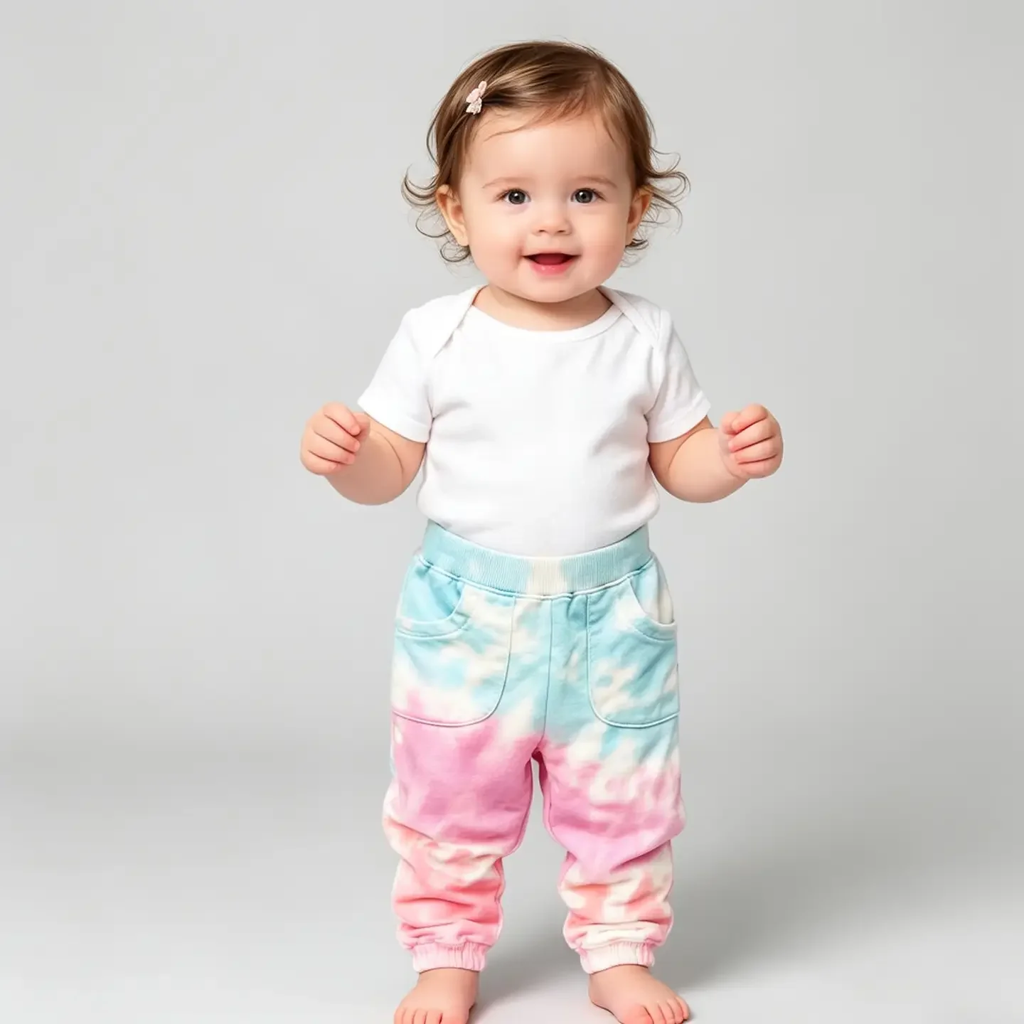 Kapital K Kids Pink Pastel Tie-Dye Fleece Joggers