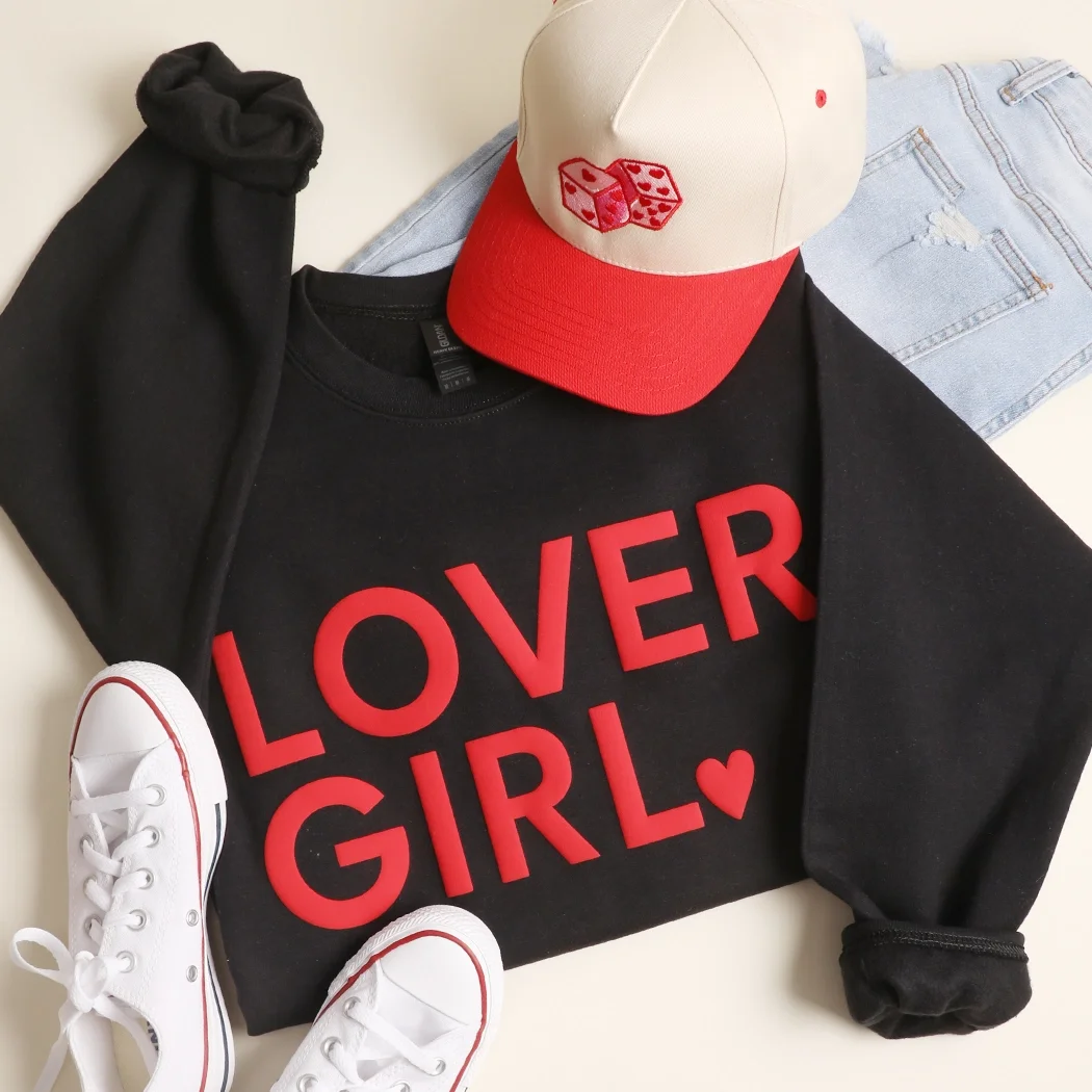 Lover Girl Puff Heavyweight Sweatshirt (Black)