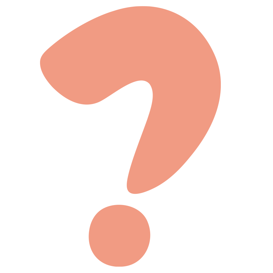 Large pink question mark on a black background.