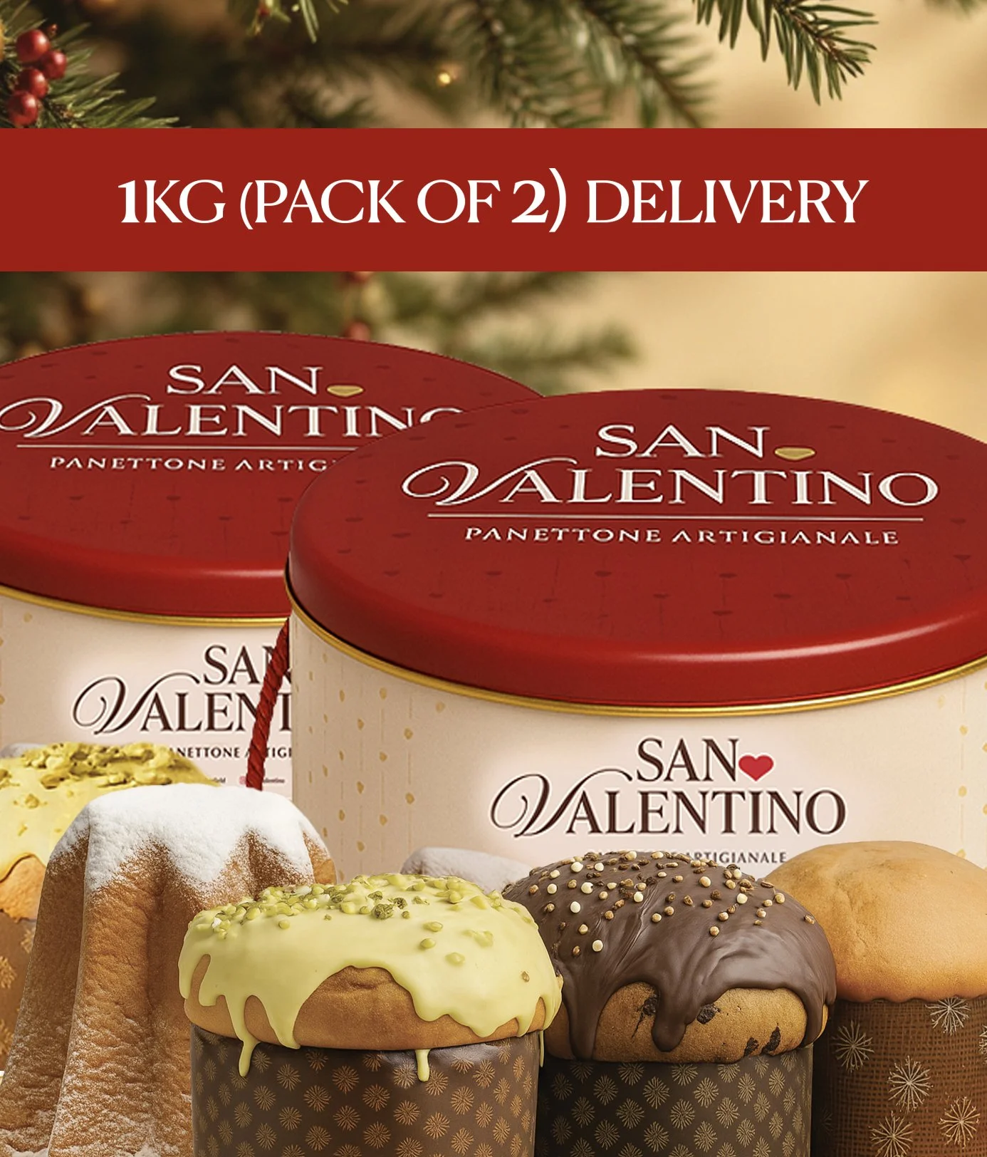 Pack of 2 – 1kg Panettone (Delivery ONLY)