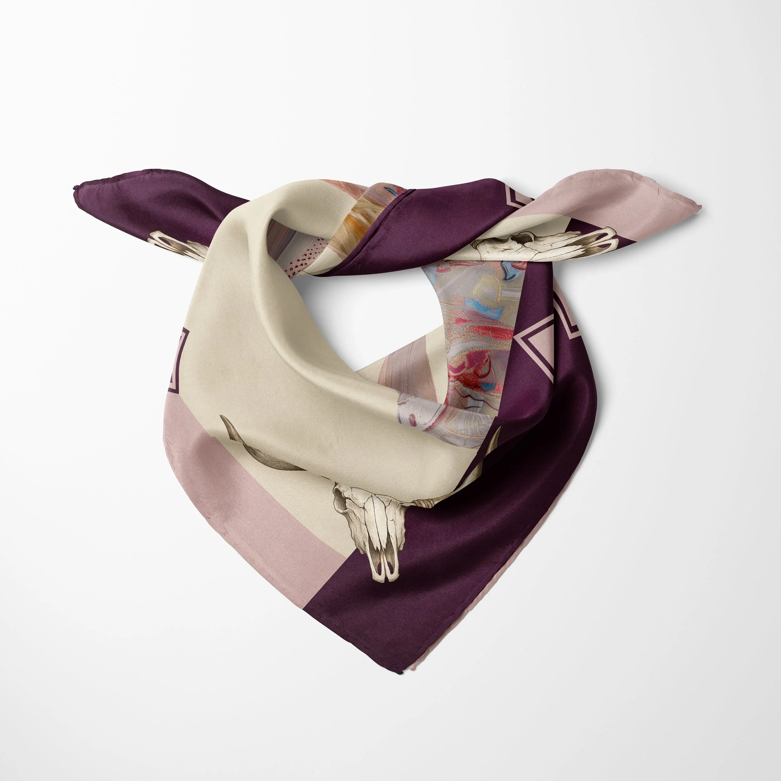 As Is silk scarf tied in western hankerchief style
