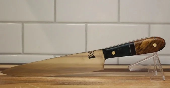 Big Batch Of Kitchen Knives Featuring, One Chef Build &amp; Three Mini Chef Builds. All Four Of These Feature Segmented Wood Handles In A Variety Of Colors And Species.

Keep An Eye Out On Our Webside For Pre-Made Knife Drops Coming Soon!
www.ckknife