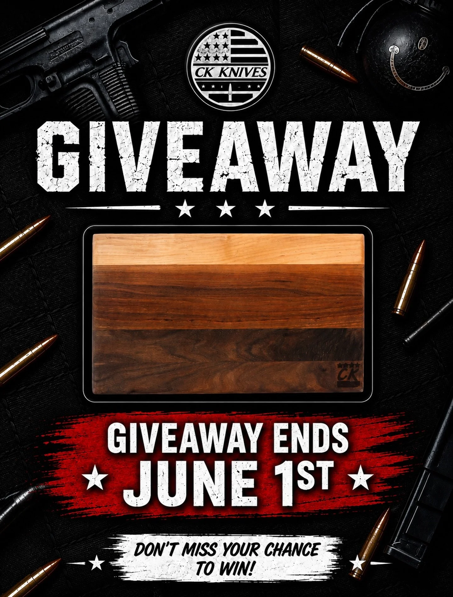 Get In Before It&rsquo;s Too Late! Few Days Left Until Our Giveaway Closes. Go To Our Pinned Post On Our Profile To Get Your Name In The Mix!

Results Will Be Announced Via Instagram &amp; Facebook June 1st.

#CKKnifeCompany #customknives #usa🇺🇸 #h