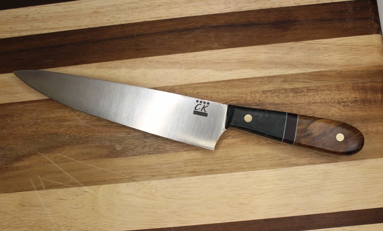 Kitchen knife with wood handle