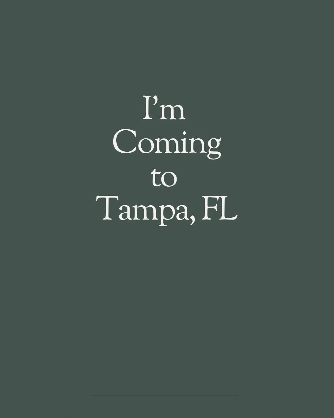 Tampa, Florida October 2026! 🤍🫶🏻
