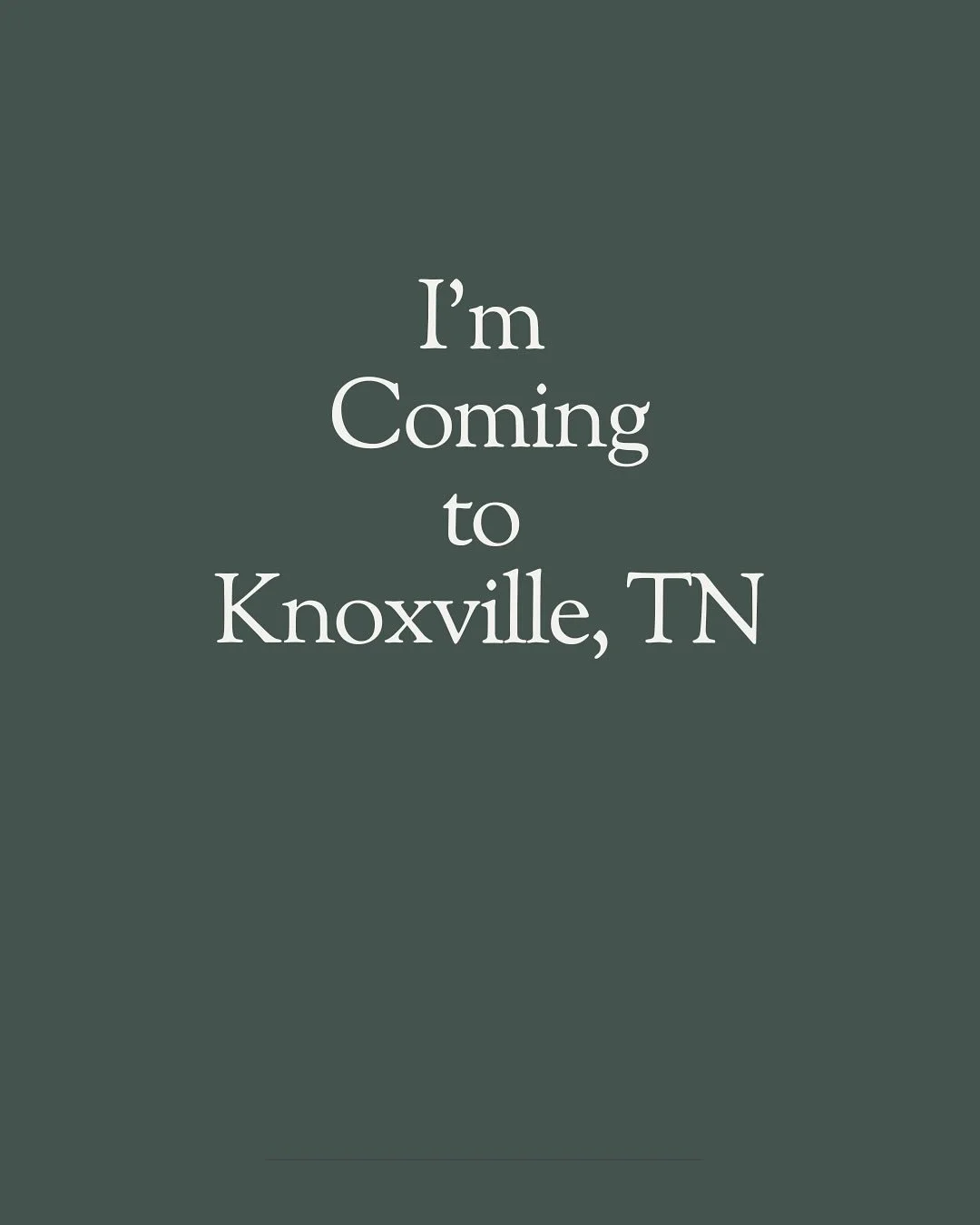 Knoxville Tennessee! I&rsquo;m coming your way🤍 share with friends in the area 🫶🏻