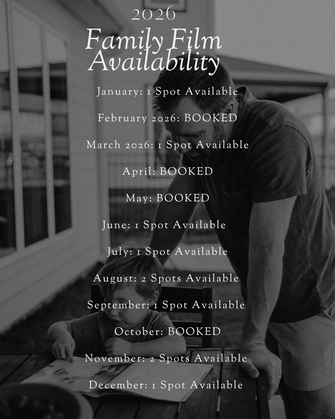 📣📣📣 2026 Availability UPDATE📣📣🤍🤍