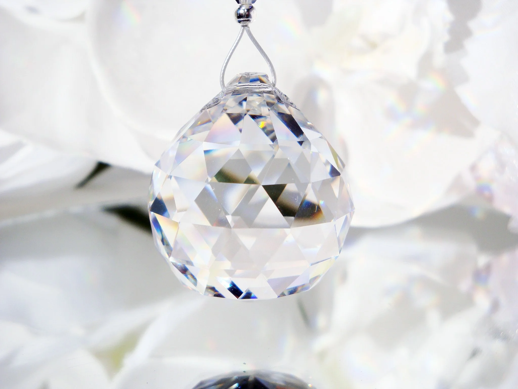 Swarovski Crystal Ceiling Fan Pull Chain with an Asfour Crystal Ball by Crystal Blue Designs